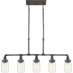 Squire Island Chandelier - Rustic Black / Clear