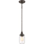 Squire Mini Pendant - Rustic Black / Clear