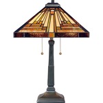 Stephen Table Lamp - Vintage Bronze / Tiffany Geometric