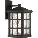 Stonington Outdoor Wall Light - Mystic Black / Clear Water