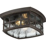 Stonington Outdoor Ceiling Flush Light - Palladian Bronze / Clear Water
