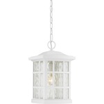 Stonington Outdoor Pendant - White / Clear Water