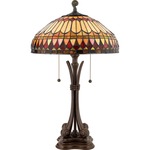 Tiffany 6660 Table Lamp - Brushed Bullion / Tiffany