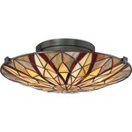 Victory Ceiling Flush Light - Valiant Bronze / Tiffany Classic