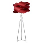 Link Floor Lamp - Matte Nickel / Red Wood