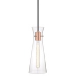 Anya Pendant - Polished Copper / Clear