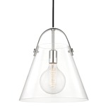 Karin Pendant - Polished Nickel / Clear