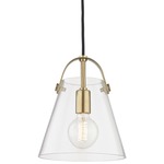 Karin Pendant - Aged Brass / Clear