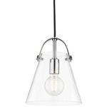 Karin Pendant - Polished Nickel / Clear