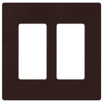 Claro Designer Style 2 Gang Wall Plate - Gloss Brown