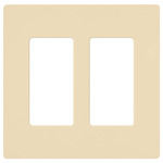 Claro Designer Style 2 Gang Wall Plate - Gloss Ivory