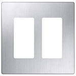 Claro Designer Style 2 Gang Wall Plate - Stainless Steel