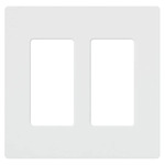 Claro Designer Style 2 Gang Wall Plate - Gloss White