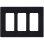 Claro Designer Style 3 Gang Wall Plate - Gloss Black