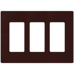 Claro Designer Style 3 Gang Wall Plate - Gloss Brown