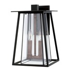 Walker Outdoor Multi Light Wall Light - Black / Clear