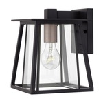 Walker Outdoor 1 Light Wall Light - Black / Clear