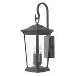 Bromley Outdoor Hanging Wall Light - Museum Black / Clear