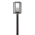 Sutcliffe 120V Outdoor Post Mount - Aged Zinc / Clear