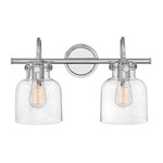 Congress Bell Bathroom Vanity Light - Chrome / Clear Seedy