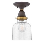 Academy Bell Semi Flush Ceiling Light - Oil Rubbed Bronze / Clear Seedy