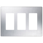 Claro Designer Style 3 Gang Wall Plate - Stainless Steel