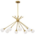 Pontil Oval Chandelier - Honey Gold / Etched Opal