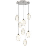 Ellisse Round Multi Light Pendant - Beige Silver / Optic Amber