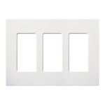 Claro Designer Style 3 Gang Wall Plate - Gloss White