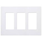 Claro Designer Style 3 Gang Wall Plate - Gloss White