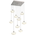 Coppa Square Multi Light Pendant - Beige Silver / Optic Amber