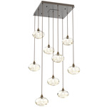 Coppa Square Multi Light Pendant - Flat Bronze / Optic Amber