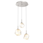 Gem Round Multi Light Pendant - Metallic Beige Silver / Amber