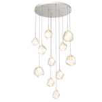 Gem Round Multi Light Pendant - Metallic Beige Silver / Amber