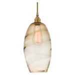 Ellisse Pendant - Gilded Brass / Optic Amber