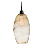 Ellisse Pendant - Matte Black / Optic Amber