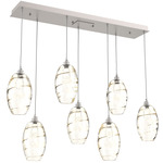 Ellisse Linear Multi Light Pendant - Beige Silver / Optic Amber