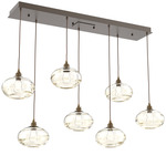 Coppa Linear Multi Light Pendant - Flat Bronze / Optic Amber
