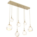 Gem Linear Multi Light Pendant - Gilded Brass / Amber