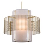 Downtown Mesh Double Drum Pendant - Gilded Brass / Frosted Granite