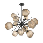 Gem Starburst Chandelier - Matte Black / Bronze