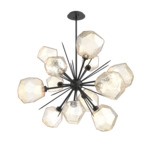 Gem Starburst Chandelier - Matte Black / Amber