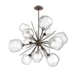 Gem Starburst Chandelier - Flat Bronze / Clear