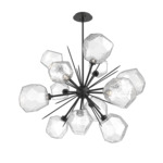 Gem Starburst Chandelier - Matte Black / Clear