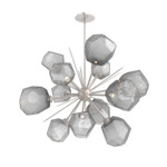Gem Starburst Chandelier - Beige Silver / Smoke