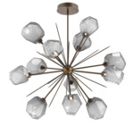 Gem Starburst Chandelier - Flat Bronze / Smoke