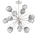Gem Starburst Chandelier - Beige Silver / Smoke