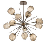 Gem Starburst Chandelier - Flat Bronze / Bronze