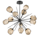 Gem Starburst Chandelier - Matte Black / Bronze