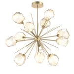 Gem Starburst Chandelier - Gilded Brass / Amber